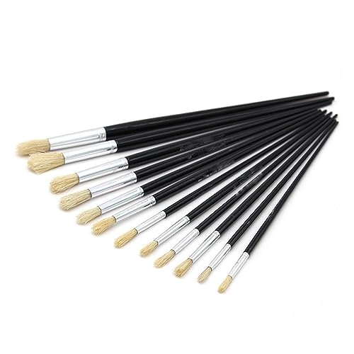 Pinceaux acrylique tête ronde anti-perte de poils | Lot de 12 pinceaux aquarelle