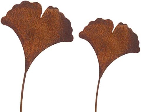 2 Piquets De Jardin En Forme De Fleur Rouillée - Métal Massif, 75 Cm - Décoration Extérieure Rustique - Unique Et Durable - 10
