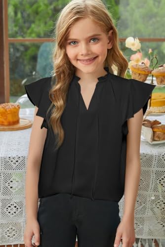 Image of DOKOTOO KIDS Girls Short Sleeve Blouse Dress Shirt Top Size 7-15 Years Old