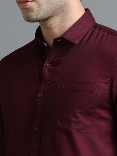 Image of COOL COLORS Men's Solid Slim Fit Casual Shirt | Breathable Soft Fabric | Spread Collar | Stylish Modern Comfort | Office, Party, Weekend Essential
