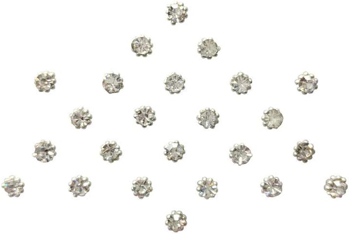 Ma Gayatri Traders Women's Busters Diamond Collection Small Stone Silver Bindi