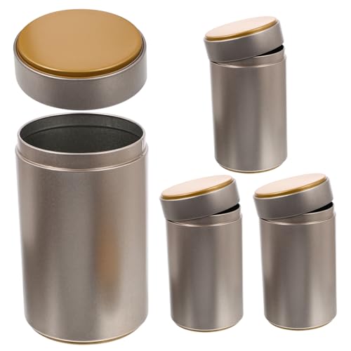 CLISPEED 4 piezas Botes de Té de Hojalata Herméticos de Tarros Pequeños para Almacenamiento de Bolsitas Diseño Portátil y Resistente para Cocina y Viaje
