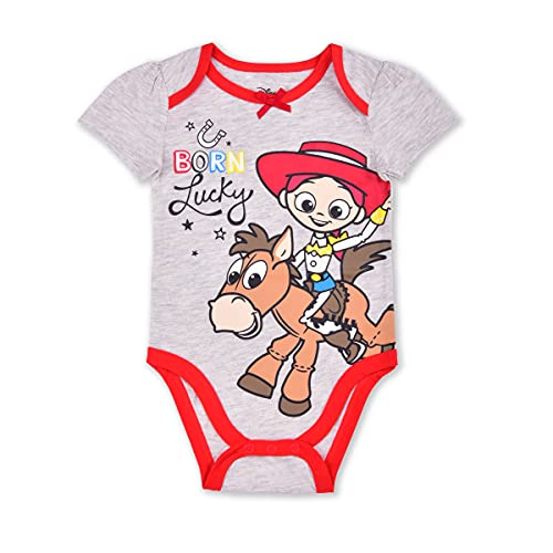 Disney Toy Story Girls’ 5 Pack Short Sleeve Bodysuit For Newborn And Infant – Pink/Blue/White/Grey #TOP4