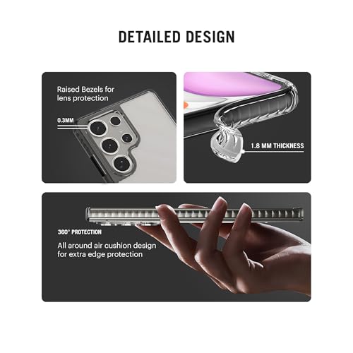 Image of DailyObjects Case for Samsung Galaxy S25 Ultra, Drop Protection TPU Stride 2.0 Clear Slim Shockproof Back Cover