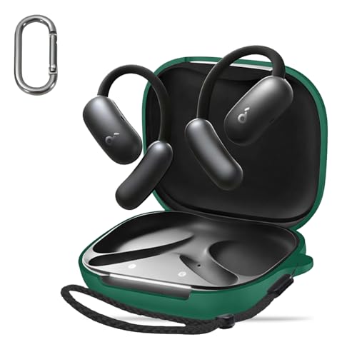 Anker Soundcore AeroFit 2 Plus �p �P�[�X �J�o�[ �yHUKWIMO�z �J���r�i�t��+�X�g���b�v�t�� �ϏՌ� �h�� �h�o �����[�d�\ �S�ʕی� �L�Y�h�~ Soundcore R60i NC �Ή� [�O���[�� ��]