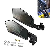 Qurbuns 2 PCS Motorcycle Rear View Mirrors, Adjustable Convex Side Mirrors Modified Accessories, Wide Angle Rearview Mirror, Universal for Bike, Scooter, ATV, UTV, Dirt Bike and More (Black)
