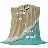 Singingin Beach Plush Throw Bed Blanket for Kids Adults Summer Beach Sea Water Starfish Super Soft Cozy Luxurious Blanket Lightweight Fleece Blankets for Couch Bed Sofa Warm All Season 40×50inch