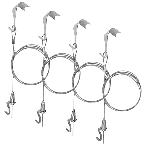 IMIKEYA 4 Sets Adjustable Heavy Duty Picture Hanging Cord Kit Steel Wire Rope 0.5m and Hooks for Wall Art Display and Photo Frame Hanging