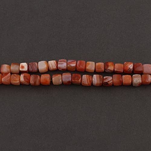 Carnelian faceted cube briolettes de 7mm-8mm pour création de perles