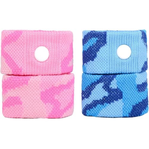 Image of P6 Motion Sickness Bands for Kids Children's Wristbands for Anti Nausea Sea Cruise Travel Car Sickness All-Natural Non Drowsy Relief Acupressure Treatment (2 Pack, Pink - Blue)