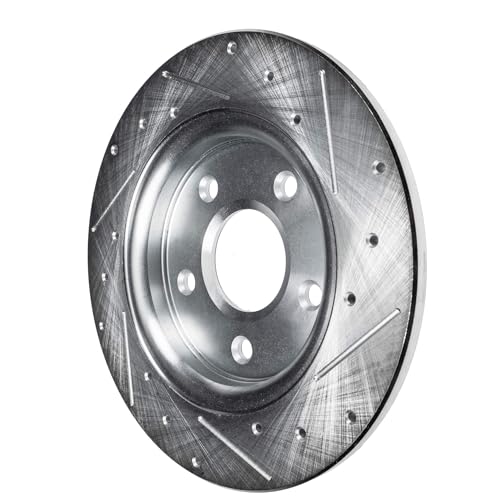 Image of Detroit Axle - Rear Brake Rotors for 1998-2003 Mercedes-Benz ML320, 2003-2005 ML350, 1999 ML430, Drilled & Slotted Brake Rotors S-34145 Replacement Brakes