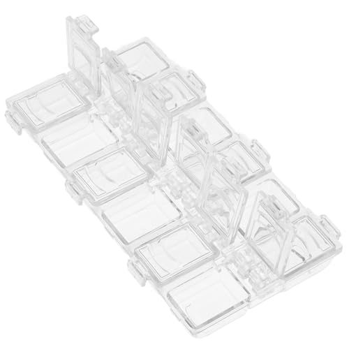 Image of Ipetboom Clear Acrylic 12 Compartments Nail Art Box, Rhinestones Beads Storage Organizer Case for Nail Diamond, Portable Small Jewelry Accessories Container, 5.12X2.95X0.59In