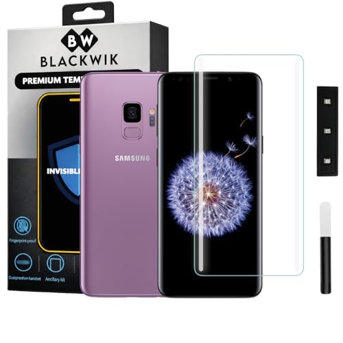 Image of Blackwik Premium Curved UV Tempered Glass For Samsung S8 /S9 Cellphone (Transparent, Pack Of 1) Advanced Border Less Full Screen Coverage UV Screen Protector Guard With Installation Kit