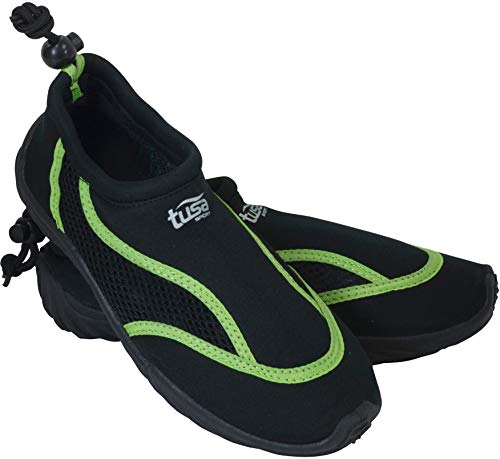 TUSA Sport Slip-On Aqua Shoe, Black/Green, Size 12