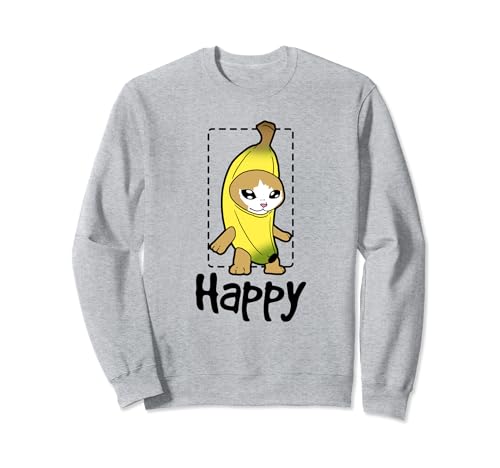 Meme divertido de Happy Dancing Banana Cat Sudadera