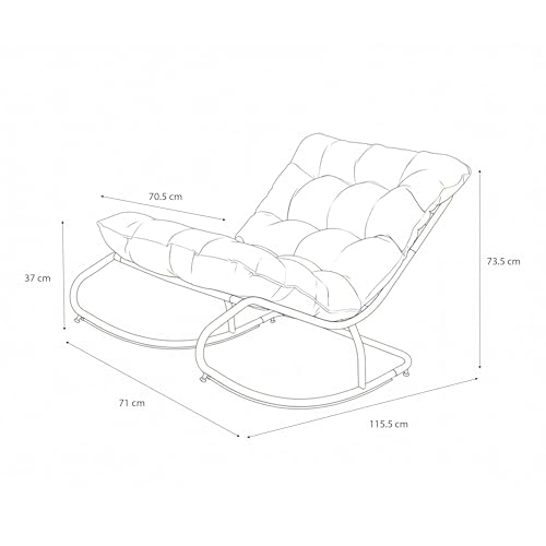 Fauteuil de jardin pour 1 personne avec structure en acier robuste AXI Ruby - 4