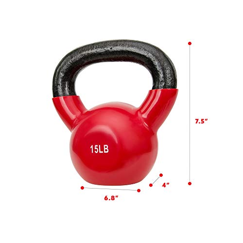 Sunny Health & Fitness Sunny Vinyl Coated Kettlebell (15-Pound) by Sunny Health & Fitness - Image 3