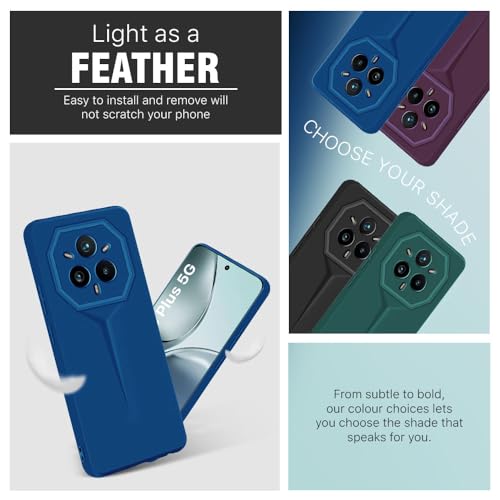 Image of WOW IMAGINE Slim Back Cover for Realme 14 Pro Plus 5G | Blade Series Ultra Thin Case with Lightweight Design | Camera Protection | Soft Matte Silicone Flexible Mobile Case - Blue