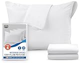 Utopia Bedding Waterproof Pillow Protectors with Zipper Standard Size (4 Pack), Terry Pillow Covers, Bed Bug and Dust Mite Proof