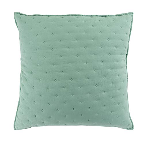 Douceur d'Intérieur, Housse de Coussin (60 x 60 cm) Mellow Chic Menthe/Blanc, Microfibre Bicolore