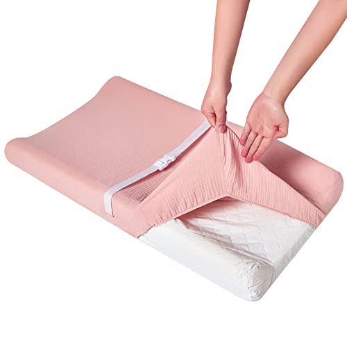 Muslin Changing Pad Cover,Ultra Soft Breathable Diaper Changing Table Cover For Baby Boys Girls,Neutral Fitted Changing Pad Sheets #TOP3