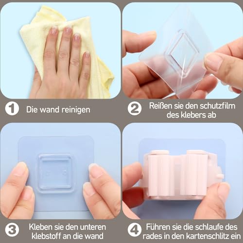 XIANGLONGY 10 Stück Besenhalterung Wand Selbstklebend, Besenhalter Ohne Bohren, Wandhalterung für Besenstiel, Mopstiel und Reinigungsgeräte, Gerätehalter Wand für Küche, Bad, Garten und Garage 4