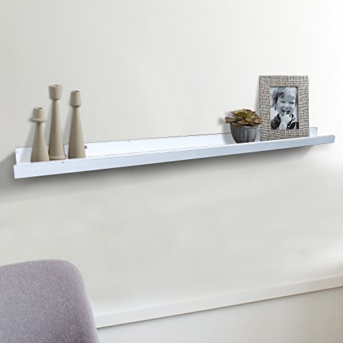 Shelving Solution Large L Shaped Floating Shelf (White 45 1/4 Inch)