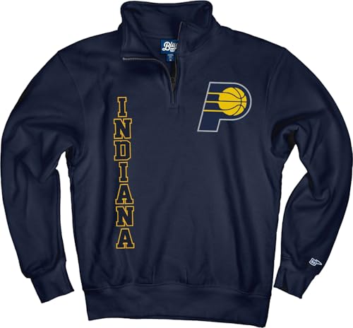 Blue 84 Indiana Pacers NBA Officially Licensed Quarter Zip Sweatshirt Slam Dunk Team Color, Large