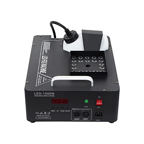 Máquina de humo TFCFL, 1500 W con luces LED RGB, generador vertical de humo para efectos en escenario, con control remoto para discoteca, club, fiesta, espectáculos y bodas (rojo, azul, verde) miniatura 1
