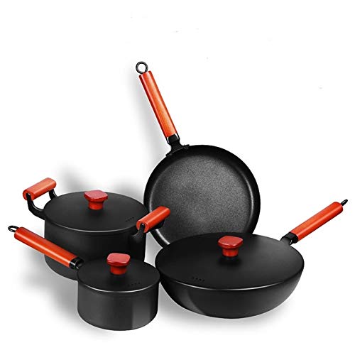 Juego de Utensilios de Cocina, Olla para Sopa, sartén, Olla para cocinar, Cocina de inducción, cazuela, Olla para Leche, Cacerola para Acampar al Aire Libre