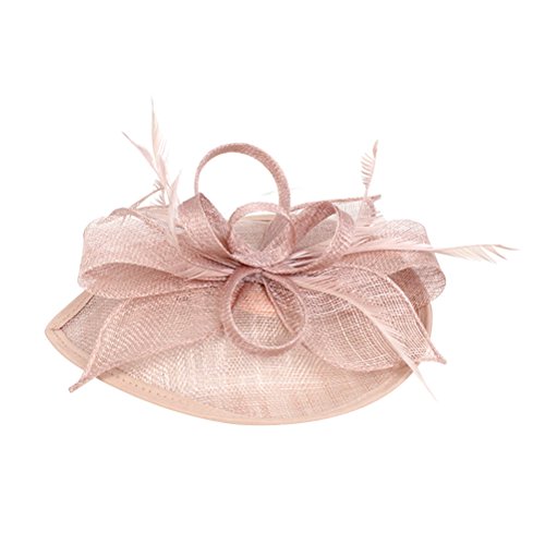 Frcolor Chapeau de bibi, chapeau de fête de mariage Chapeau de feutre pour les femmes (rose)