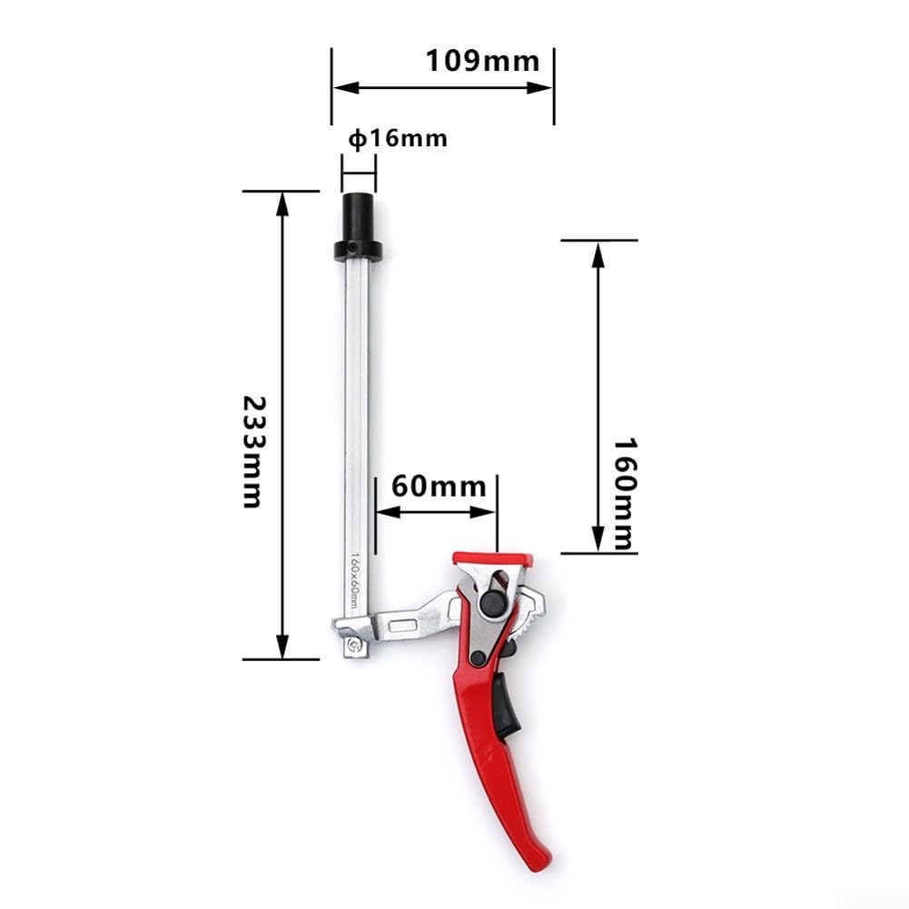 Ratschen-Holzbearbeitungsklemme für sofortiges Klemmen, kompatibel mit 3/4-Zoll-Hundelöchern (16 mm)