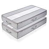 Babylovit 2er Set Unterbett Aufbewahrungstasche mit Sichtfenster | Kleideraufbewahrung & Organisation | Aufbewahrung von Bettdecken, Kissen & Wäsche | Tasche für Umzug