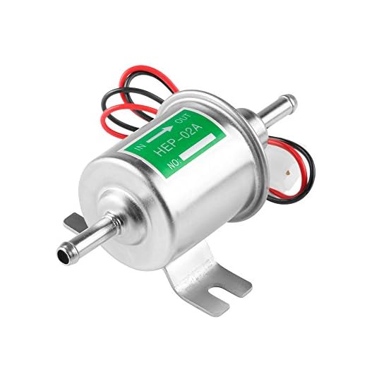 12 V Bomba Eléctrica de Combustible para Motor Coche,GZQES,Universal hep-02a Bomba de Combustible de Gas (Plata)