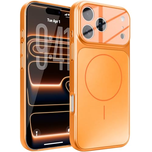 LAPOPNUT iPhone 17 Pro Max �p �P�[�X MagSafe�Ή� �ϏՌ� �Ռ��z�� �J�����ی� �w��h�~ �S�ʕی� �J�o�[ ��� �ϋv�� �X�^�C���b�V�� �X�}�z�P�[�X ��phone17pro max�Ή�(�I�����W)