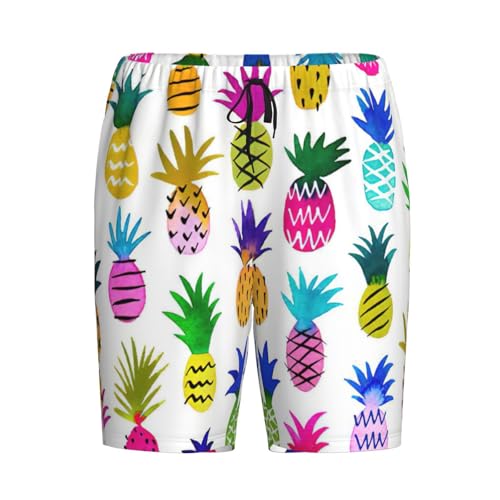 Pantalon de pyjama court homme imprimé ananas multicolore