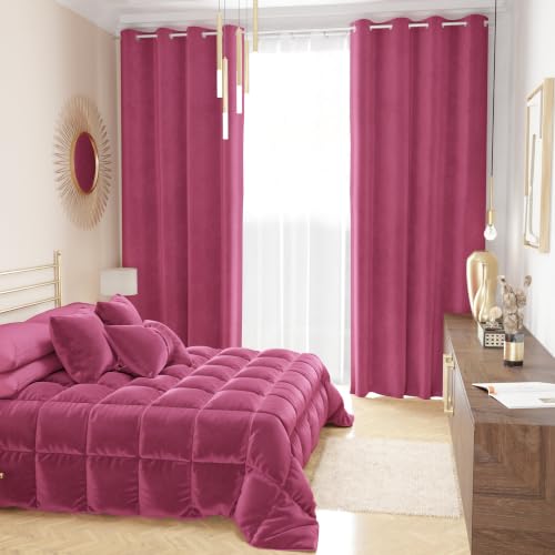 PETTI Artigiani Italiani - Wintersteppdecke für Bett 180/200-260 x 270 cm aus Samt, Doppelseitige Hypoallergene Tagesdecke 350 g/m²… – Ansicht 4