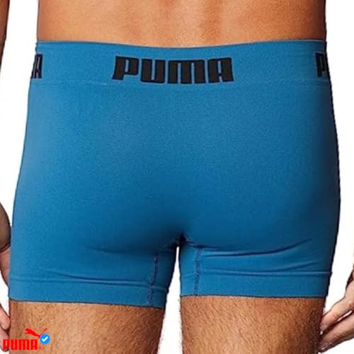 Kit 6 Cuecas Boxer Puma Microfibra Sem Costura Box Masculina Adulto | 1 Chumbo - 1 Azul - 1 Marinho