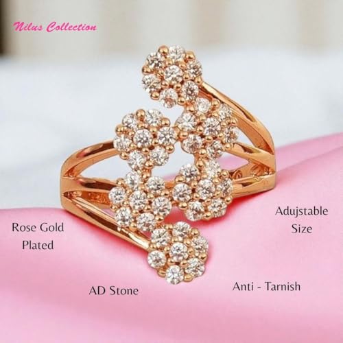 Image of Nilu's Collection Floral Adjustable Finger Ring for Women