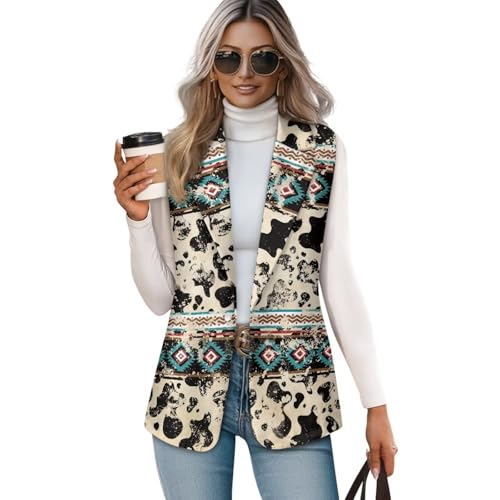 Western Vest For Women,Casual Women Suit Vest,Slim Sleeveless Blazers,S-5XL