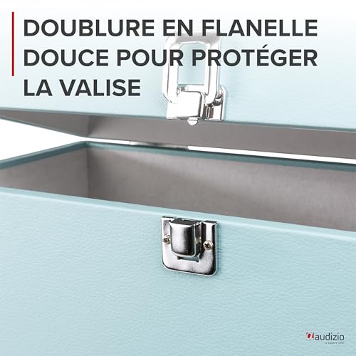 Audizio RC32 Étui de Rangement pour Vinyle 33 Tours – Bleu, Mallette pour 30 à 35 Vinyles, Coins Renforcés, 34,5 x 16,5 x 38 cm, Idéale pour Transporter Vos Vinyles en Toute sécurité - Les Beatles, Paul McCartney, John Lennon, RIngo Starr, George Harrison Audizio RC32 Étui de Rangement pour Vinyle 33 Tours - Bleu, Mallette pour 30 à 35 Vinyles, Coins Renforcés, 34,5 x 16,5 x 38 cm, Idéale pour Transporter Vos Vinyles en Toute sécurité – Image 5