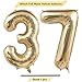 40 Inch Light Gold 37th Birthday Balloon,White Gold Giant 3 & 7 Foil Mylar Helium Large Number Balloon,Champagne Gold 73th Birthday Decorations for Women Men Anniversary Events Party Decor Supplies