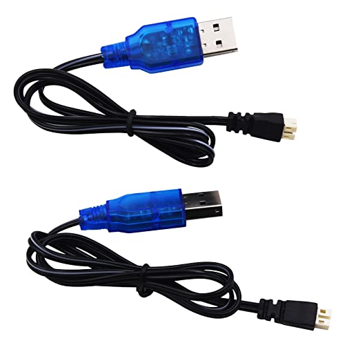 Blomiky 1S Lipo 3.7V-3.8V 0.5A USB Charger Cable with JST-PH2.0 Connector Plug Compatible with EMAX Small Hawk S or Free Style RC Drone / 3.7V Ph2.0 USB 2