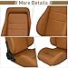 Universal Racing Seats Bucket Seats Reclinable Car Seats Adjustable Sport Seats PU Leather with Sliders 2 pcs (Brown, 29.3