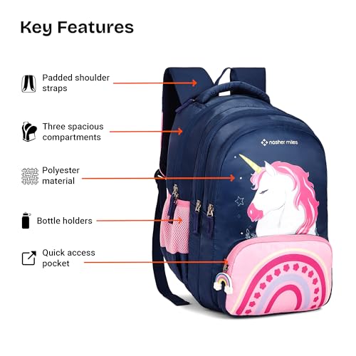 Image of Nasher Miles Polyester Backpack | Ideal for Preschool, Kindergarten, College, School, Office& Travel | Toddler, Girls, Boys, Men, Women
