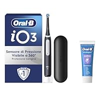Oral-B Spazzolino Elettrico Ricaricabile iO 3 Nero, 1 Spazzolino Elettrico, 1 Testina Di Ricambio,...