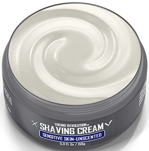 Image of Luxury Shaving Cream for Sensitive Skin- Unscented - Soft, Smooth & Silky Shaving Soap - Rich Lather for the Smoothest Shave - 5.3oz (Pack of 2)