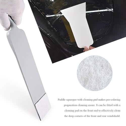 Image of Yourkar 2 PCS Car Paddle Bulldozer Squeegee, Long Handle Window Tint Film Installation Tools, Paddle Bulldozer Scraper for Car Front Rear Windows Glass Cleaning, Car Accessories