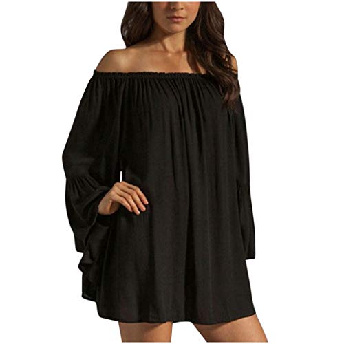 Vestido casual de manga larga para mujer con hombros descubiertos Cover