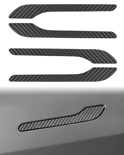 TZYSZDB Real Carbon Fibre Door Handle Cover for Tesla Model 3&Y, 4PCS Outside Door Handle Cover Trims Decoration Accessories for Tesla Model 3/Y-2017-2022 (Matte Carbon Fiber)